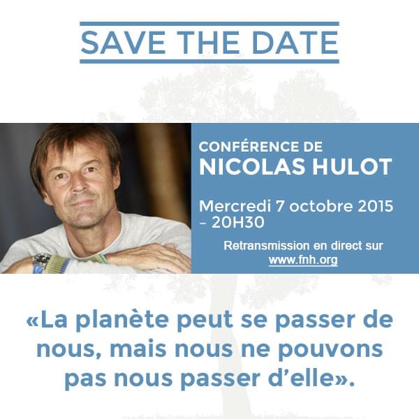 Invitation conférence de Nicolas Hulot